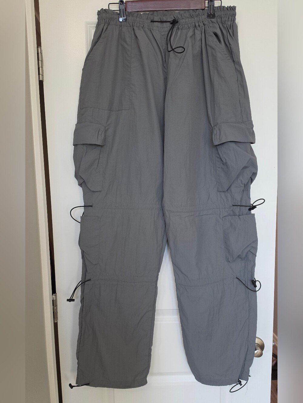 Garage Parachute Cargo Pants XL Gray Gorpcore Wide Leg  Utility Techwear
